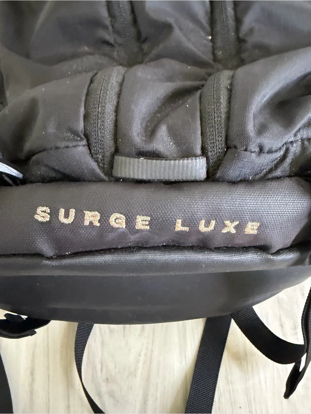 The North Face Black Backpack with Rose Gold Hardware